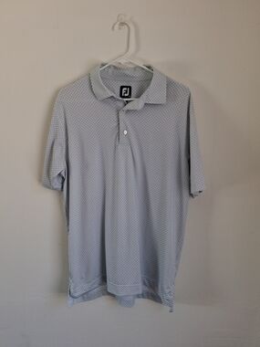 FootJoy Golf Polo Shirt Light Blue Short Sleeve Mens Medium